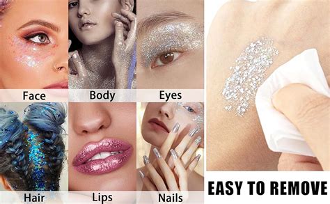 3 Pcs Body Glitter Stick Holographic Sequins Body Glitter Waterproof Long Lasting