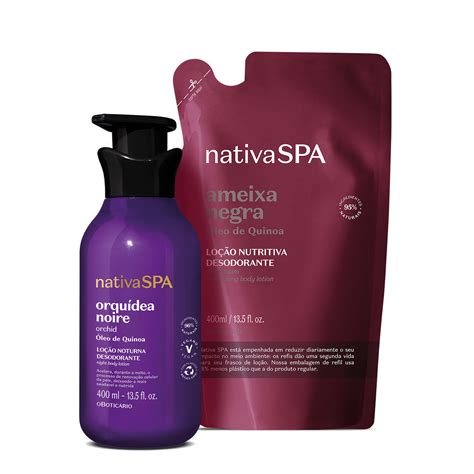 Combo Nativa Spa Lo O Noturna Orqu Dea Noire Ml Refil Lo O