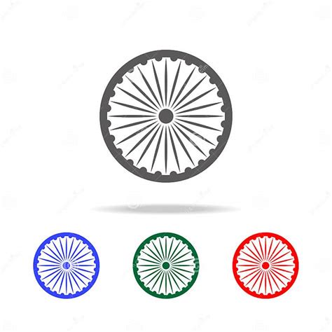 Ashoka Wheel Indian Symbol Ashoka Chakra Icon Elements Of Indian