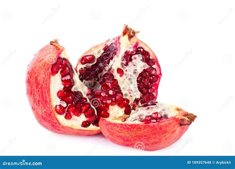 Ripe Fresh Pomegranate Isolated Stock Photo Image Of Natural Slice