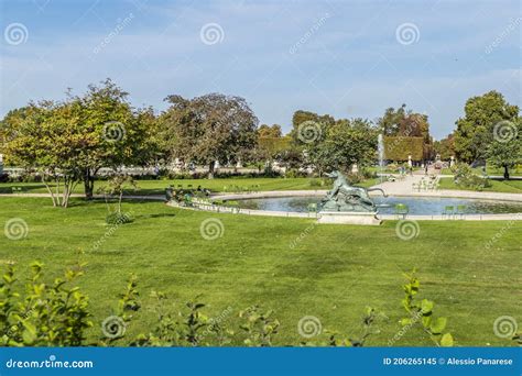 The Tuileries Gardens with Its Beautiful Fountains Editorial Image - Image of architecture, blue ...