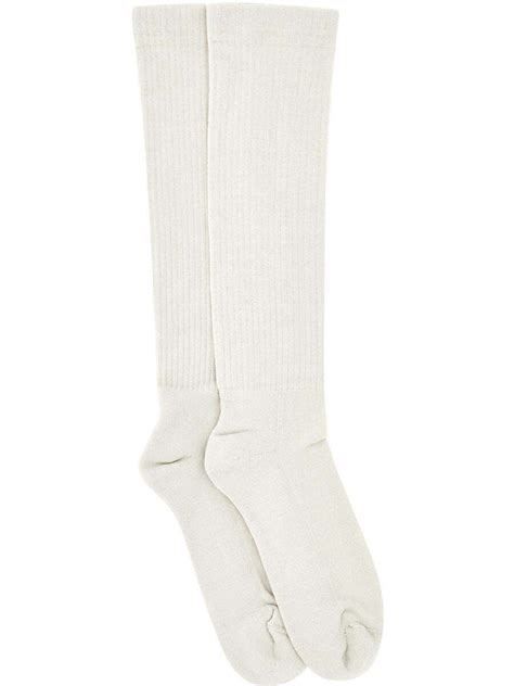 Buy Rick Owens High Socks Ivory At 27 Off Editorialist