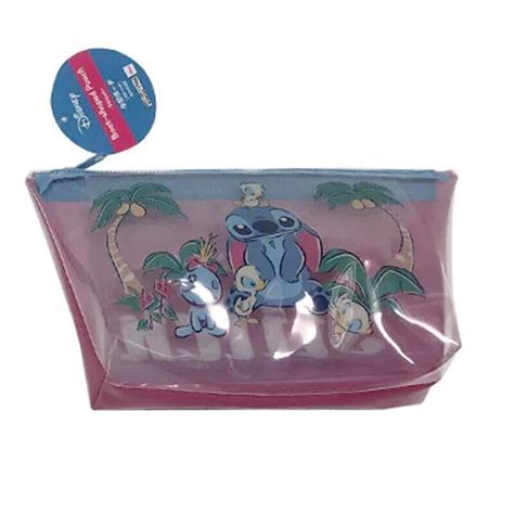 Daiso Disney Lilo And Stitch Clear Pouch Bag Makeup Cosmetic Travel Bag