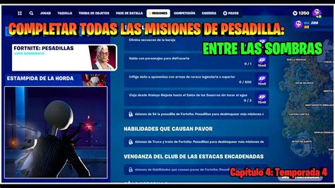 ⚔️fortnite Completar Todas Las Misiones De Pesadilla Entre Las Sombras 🎃👻⚰️ Youtube