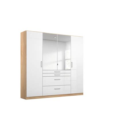 Armoire Portes Tiroirs L Cm Perla Imitation Ch Ne Et Blanc