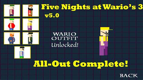 Five Nights At Wario S 3 V5 0 All Out Mode Complete Youtube