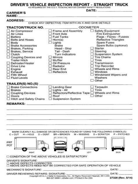 Fillable Online Driver Vehicle Inspection Reportfmcsa Federal Motor Carrier Safety Fax