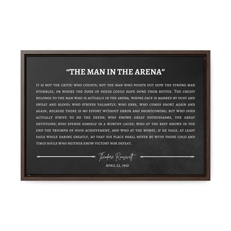 The Man in the Arena Framed, the Man in the Arena Sign, Office Sign ...