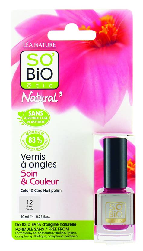 Vernis Ongles Soin Couleur Natural Blanc French So Bio Tic