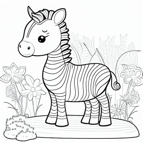 Premium Photo | Coloring pages for kids zebra coloring pages for kids ...