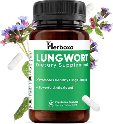 Herboxa Lungwort Lung Support Supplement Lung Detox Capsules for Clear ...