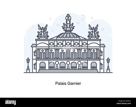 Vector Line Illustration Of Palais Garnier Paris Opera House France Stock Vector Image And Art