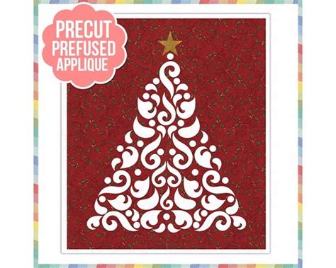 Christmas Tree Silhouette Laser Cut Pre Fused Applique Quilt