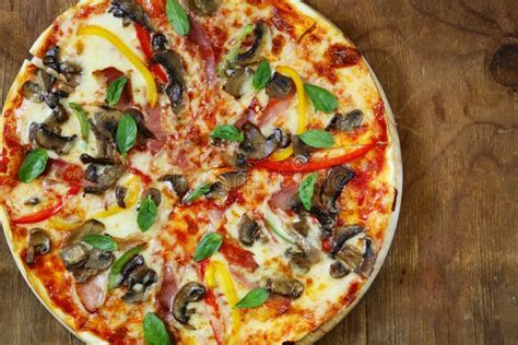 Traditional Italian Pizza With Mushrooms Stock Image Image Of Tomato