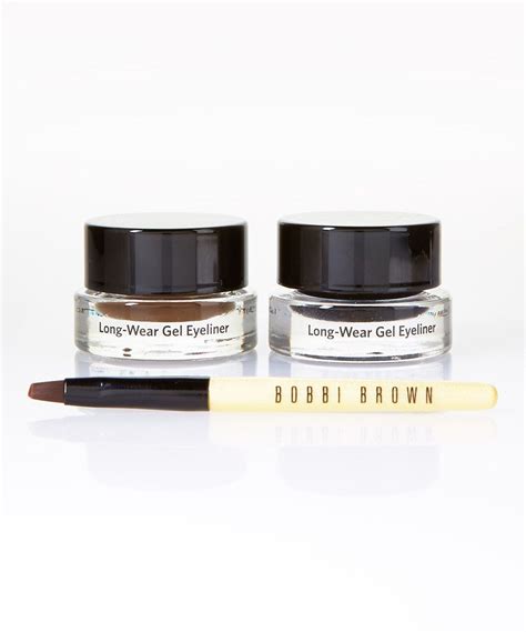 Bobbi Brown Black Sepia Long Wear Gel Eyeliner Brush Set Gel