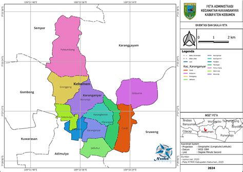 Peta Administrasi Kecamatan Karanganyar, Kabupaten Kebumen ~ NeededThing