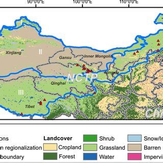 Boundaries of three grassland vegetation regions (Su, Y et al., 2020 ...