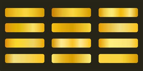 Gold Metallic Gradient Set For Vector Design 24641347 Vector Art at ...