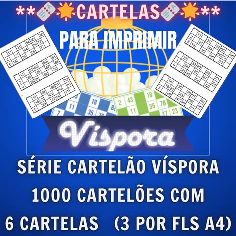 🎫🌟cartelas Para Imprimir Série Cartelão Víspora 1000x6 Cartelas 3