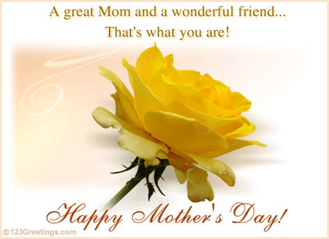 Great Mother... Wonderful Friend! Free Happy Mother's Day eCards | 123 Greetings