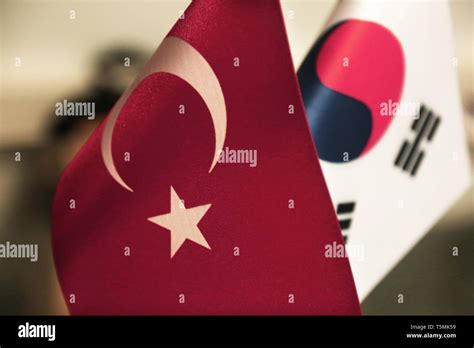 Turkey And South Korea Flags Stock Photo Alamy