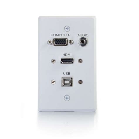 Hdmi Vga 35mm Audio And Usb Pass Through Single Gang Wall Plate