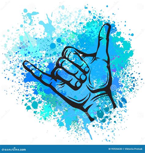 Shaka Hand Sign Stock Vector Illustration Of Vector