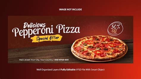 Premium PSD Delicious Pepperoni Pizza Promotion