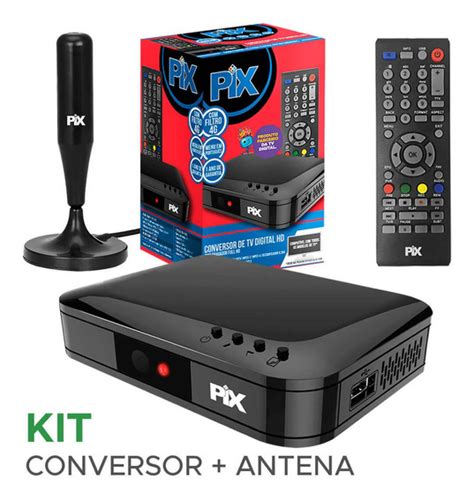 Kit Conversor Digital Hd Hdtv E Antena Interna Digital De Tv