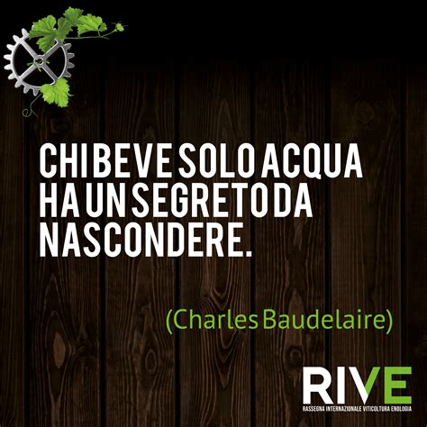 Chi Beve Solo Acqua Ha Un Segreto Da Nascondere Charles Baudelaire