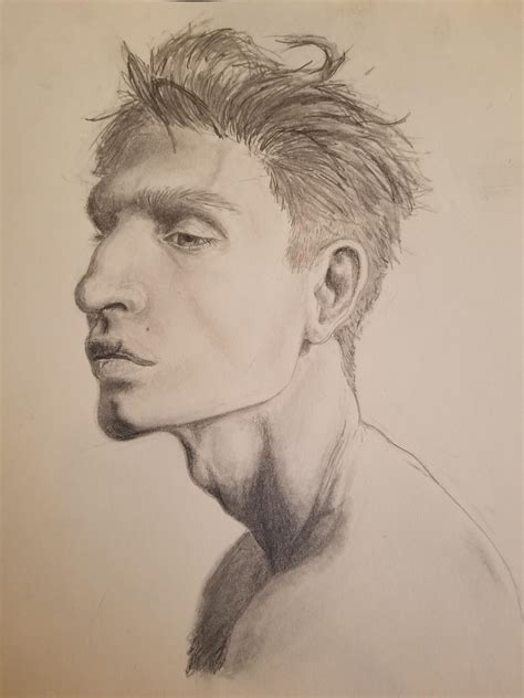 Portrait/shading practice I did this morning : r/sketches