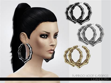 The Sims Resource Leahlillith Bamboo Hoop Earrings