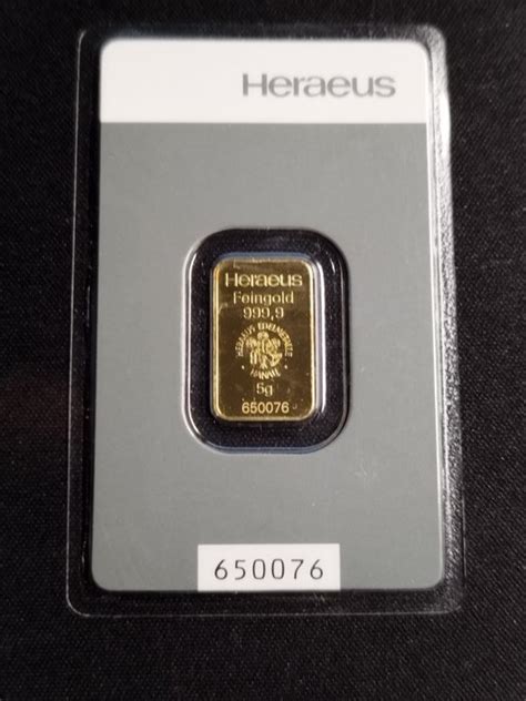 5 Grams Gold 999 Heraeus Sealed With Certificate Catawiki