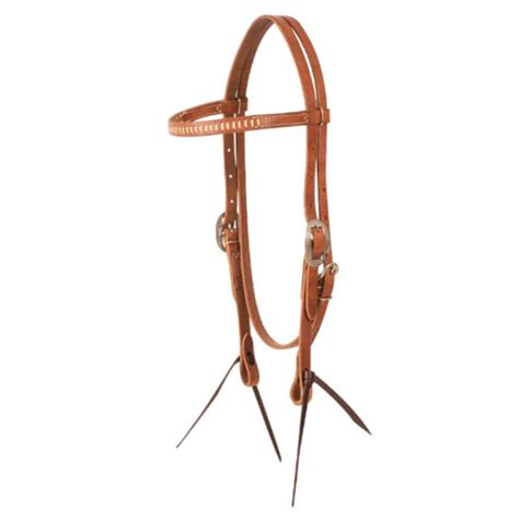 Martin Saddlery Browband Headstall Natural Rawhide Lacing Western