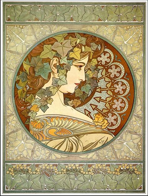 Ivy By Alfons Mucha Circa 1890 1910 Alphonse Mucha Art Art Nouveau