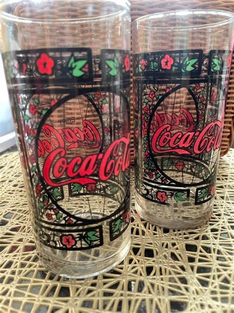 Coca Cola Stained Glass Tall Glass, Furniture & Home Living, Kitchenware & Tableware, Dinnerware ...