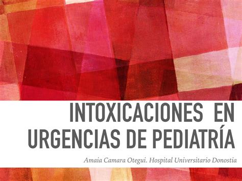 Pdf Intoxicaciones En Urgencias De Pediatr A De Intoxicaci N