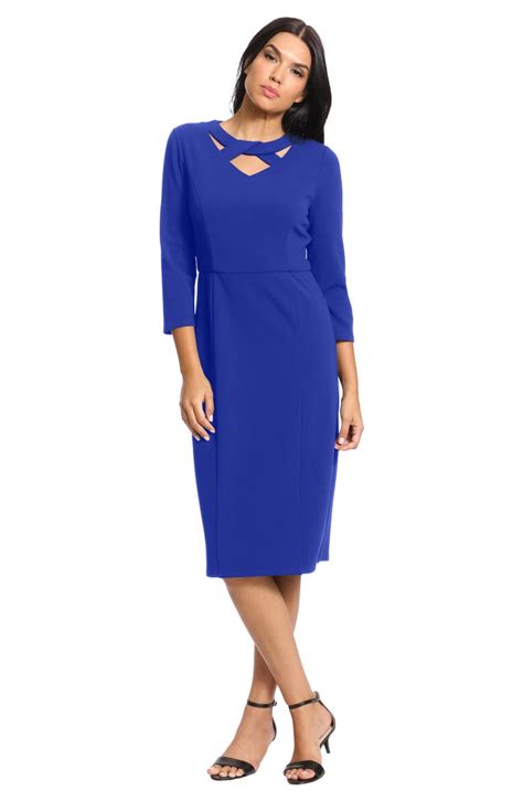 London Times Twist Neck Scuba Crepe Dress Nordstromrack