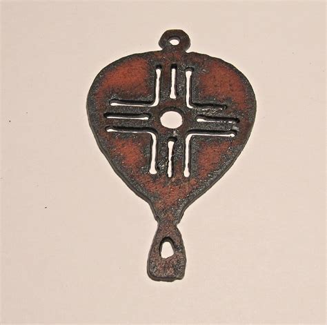 Rusted Iron Zia Hot Air Balloon 3 Pendant One Balloon Ornament