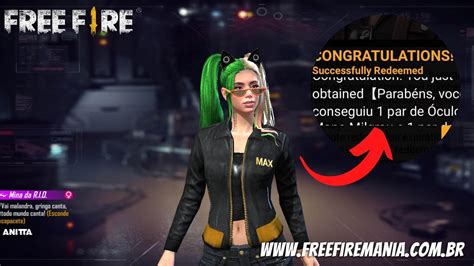 CODIGUIN FF óculos da Anitta no Free Fire está disponível de forma