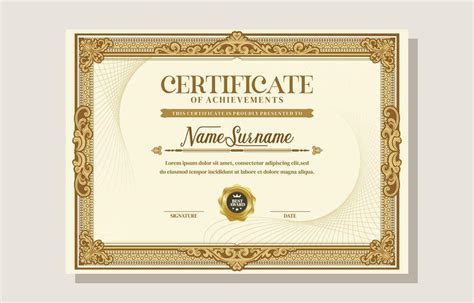 Classic Vintage Certificate Template 23819090 Vector Art At Vecteezy