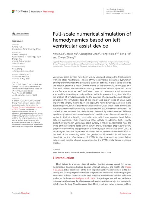 PDF Full Scale Numerical Simulation Of Hemodynamics Based On Left