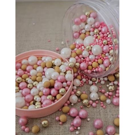 Cake N Bake Sprinkle Pearls Pink Nude Mix Sprinkles From Cake N Bake UK