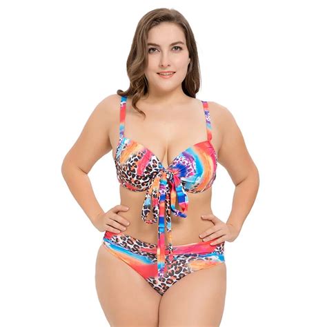 Women Print Floral Bikini Swimsuit Beach Wear Sexy Plus Size Low Waist