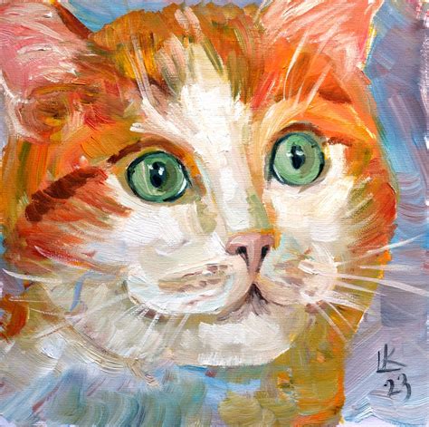 Calico Cat Original Fine Art Oil Paintings Canvas Wall Art 10x Etsy