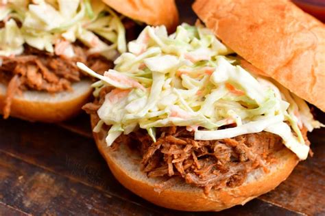 Pulled Pork Sandwich W Homemade Pulled Pork Coleslaw Bbq Sauce