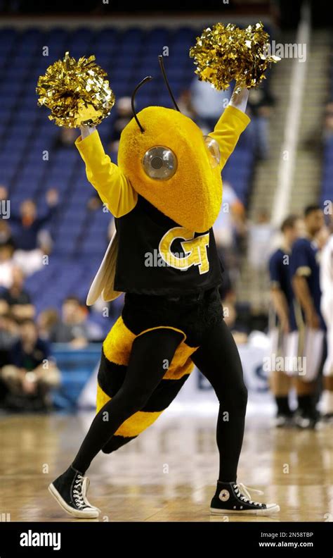 The Georgia Tech mascot performs during the second half of a first ...