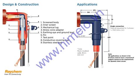 Đầu Cáp Elbow Raychem 24kv 36kv 400a Rses 64xx