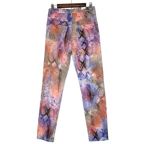 Aphrodite Colorful Snakeskin Print High Rise Skinny Depop