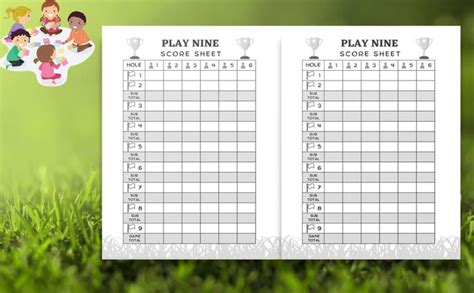 Play Nine Golf Card Game Score Sheets Score Pages For Playing